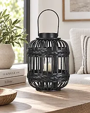 Lantern BORACAY 30 cm Bamboo Black_1187636