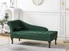 Left Hand Velvet Chaise Lounge with Storage Dark Green PESSAC_882108