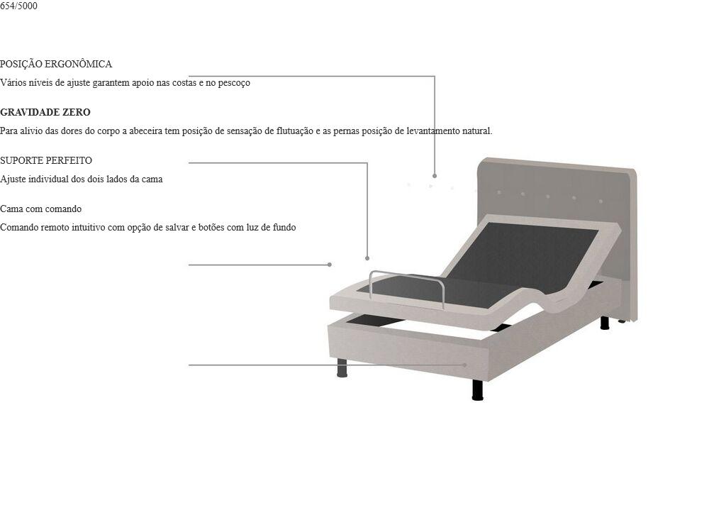 Cama ajustável Tecido DUKE 80 x 200 cm Creme_771767