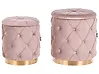 Set of 2 Storage Pouffes PUEBLO Velvet Taupe