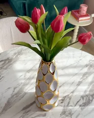 Wazon na kwiaty AVILA 36 cm Kamionka Biały_1001513