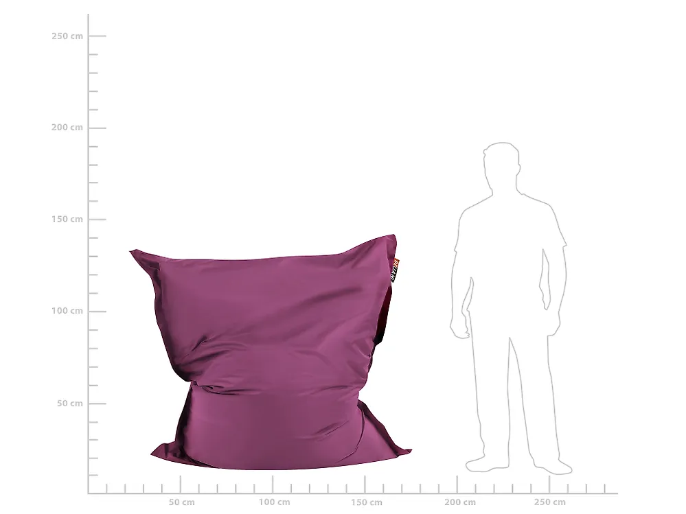 Pokrowiec na fotel worek FUZZY 180 cm 140 cm Fioletowy_1168797