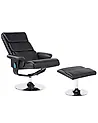 Massage Chair LEGEND with Footstool Faux Leather Black