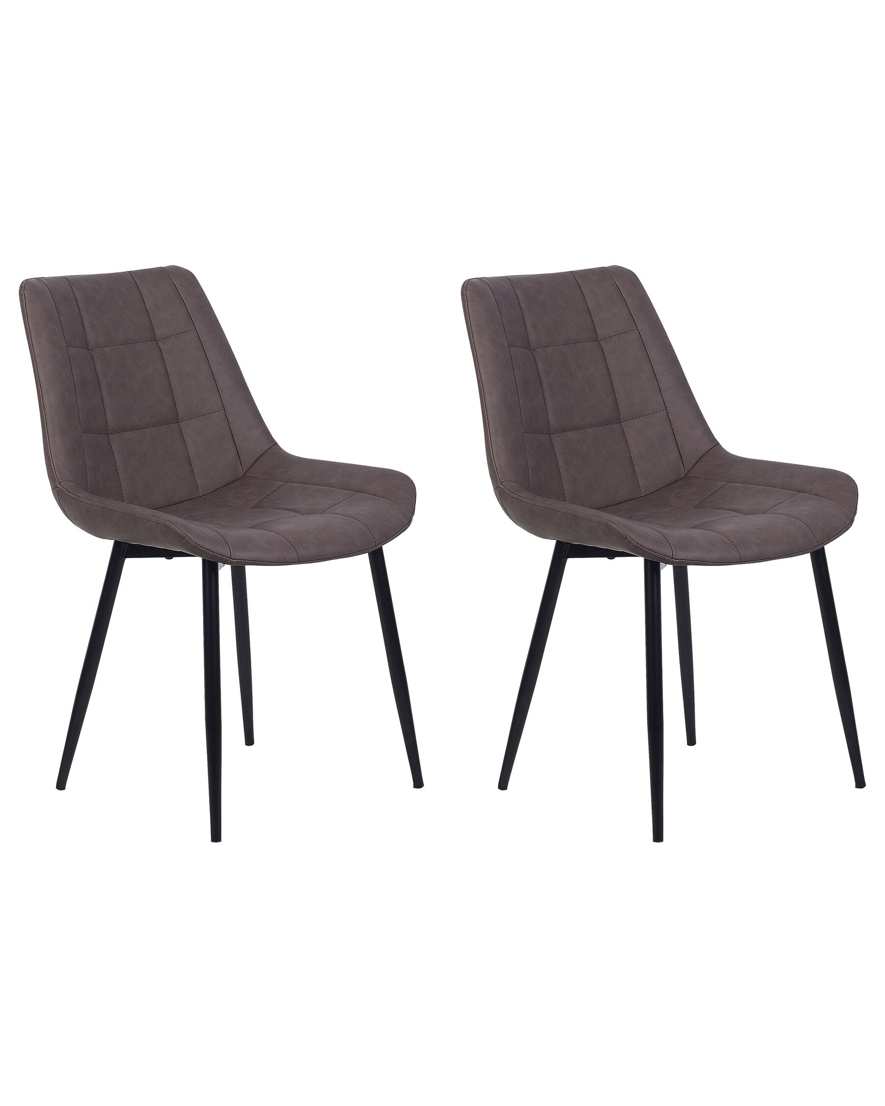 Set of 2 Faux Leather Dining Chairs Brown MELROSE II_716691