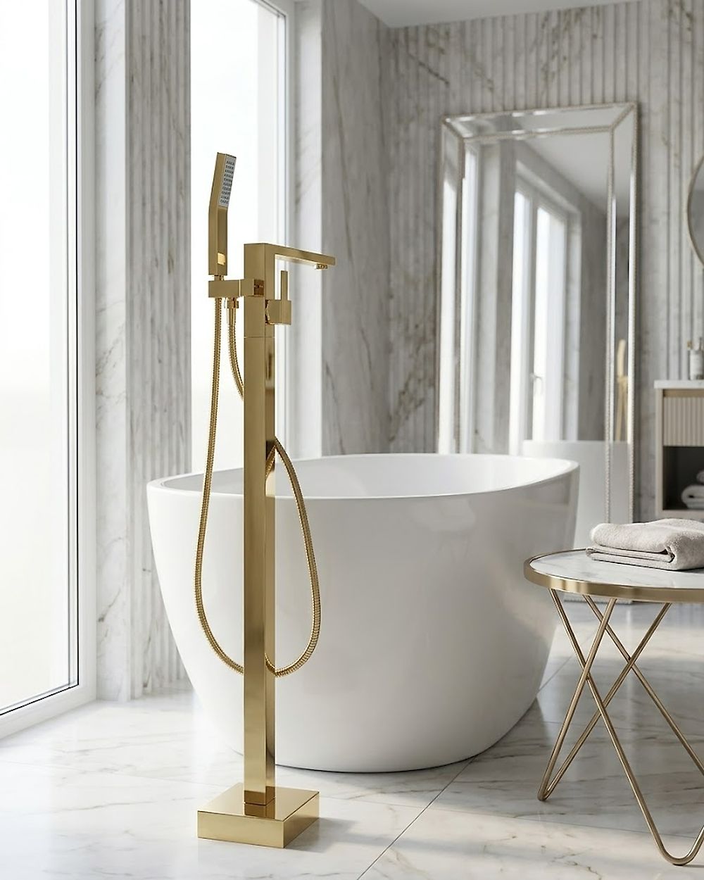 Robinet de baignoire autoportante DELLA Doré