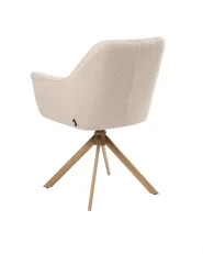 Dining Chair Swivel HAYDEN Boucle Light Beige_1037358