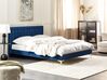 Zamatová posteľ 160 x 200 cm námornícka modrá LIMOUX_867258