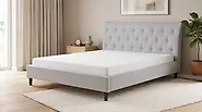Bed Fabric SAVERNE 160 x 200 cm (EU King Size) Light Grey_1182305