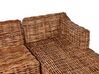 Garten Ecksofa Rattan naturfarben 3-Sitzer linksseitig Auflagen cremeweiss BRIATICO_928288