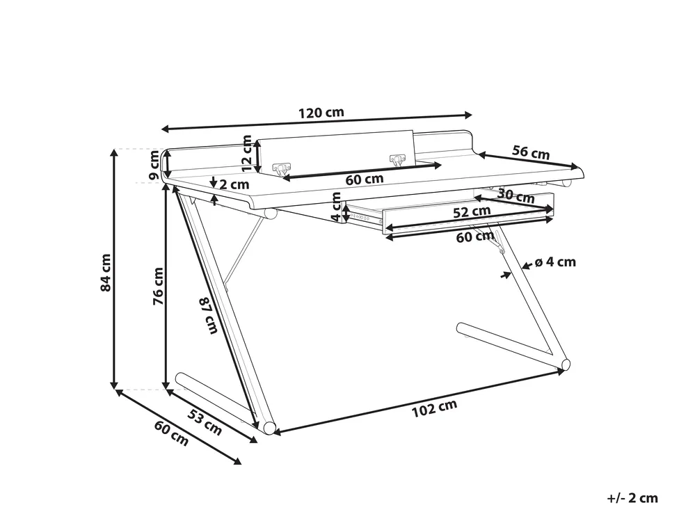 Biurko FOCUS 120 cm 60 cm z szufladami Biały_801923