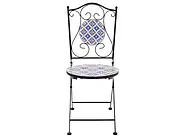 Set mobilier de grădină SIPONTO Metal Alb/Albastru_1155718