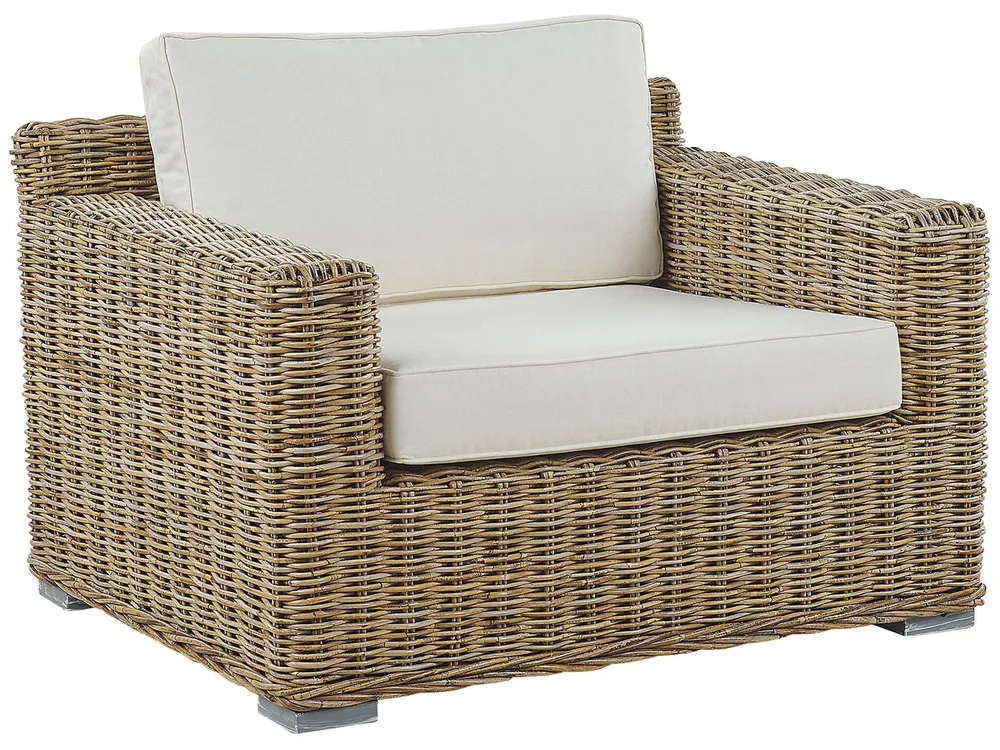Set di divani da giardino 4 posti ARDEA Rattan Marrone chiaro_767050