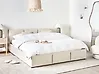 Ottoman Bed BOUSSE Velvet Light Beige 160 x 200 cm (EU King Size)
