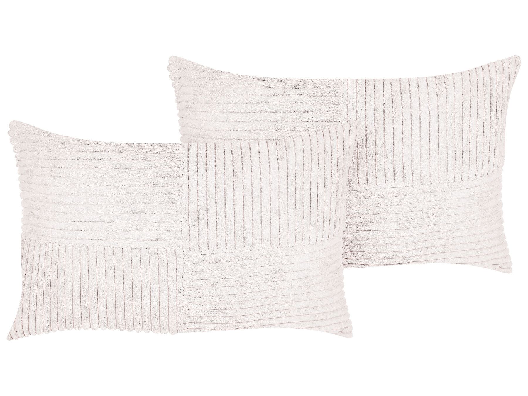 Conjunto de 2 almofadas decorativas em bombazine branca creme 47 x 27 cm MILLET_854711