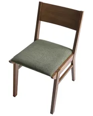 Set of 2 Dining Chairs ENOLA Wood Dark Green/ Brown_1065855