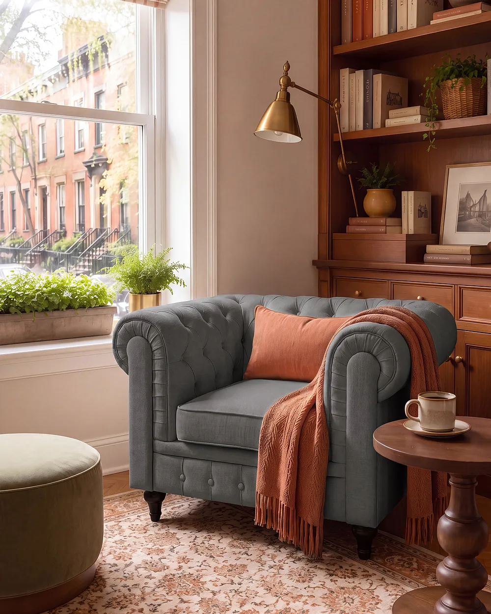Fotel CHESTERFIELD Jasnoszary_1151217