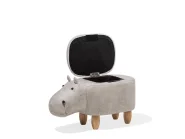 Pufa zwierzak ze schowkiem HIPPO Hipopotam Ekoskóra Jasnoszary_710408