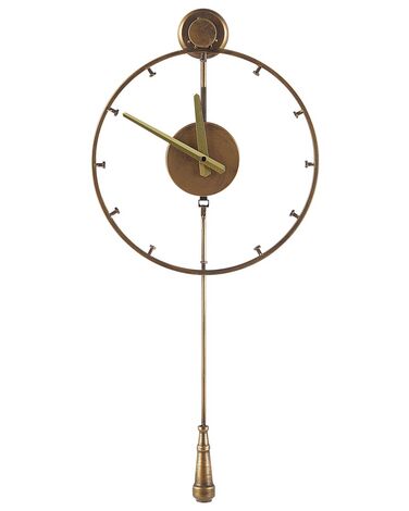 Horloge murale design dorée avec balancier ø 31 cm EMMEN