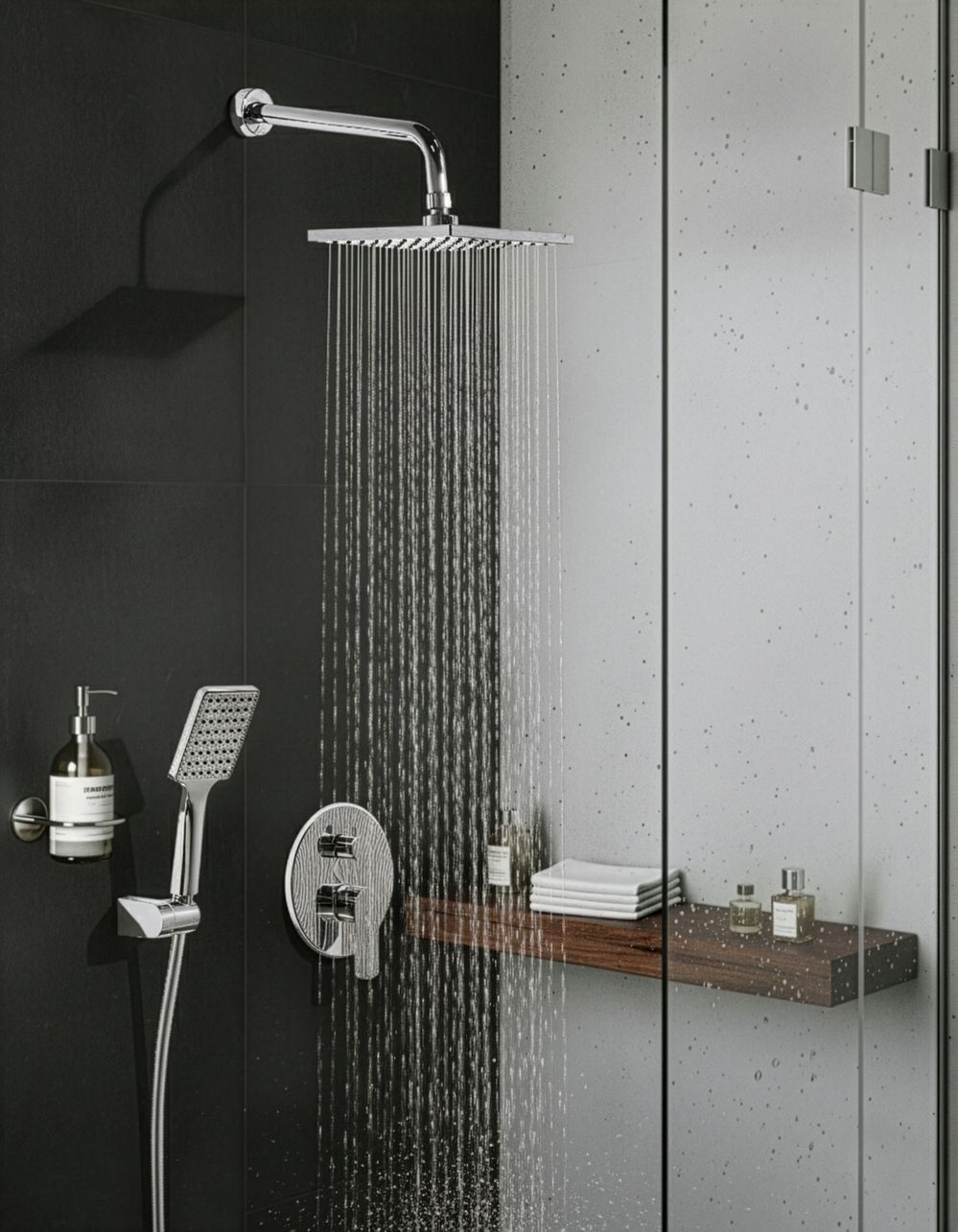 Einbau-Duschset mit Regendusche GUARATUBA Silber