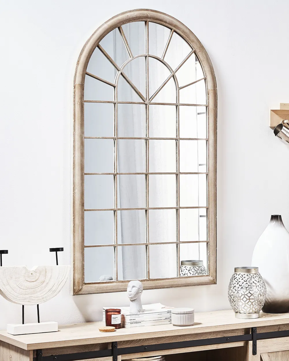 Wall Mirror TREVOL 77 cm 130 cm Metal Beige