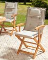 Tuinstoel set van 2 acaciahout lichthout/taupe MAUI II_926484