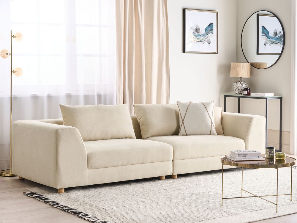Sofa 3 Seater LERMON Fabric Beige