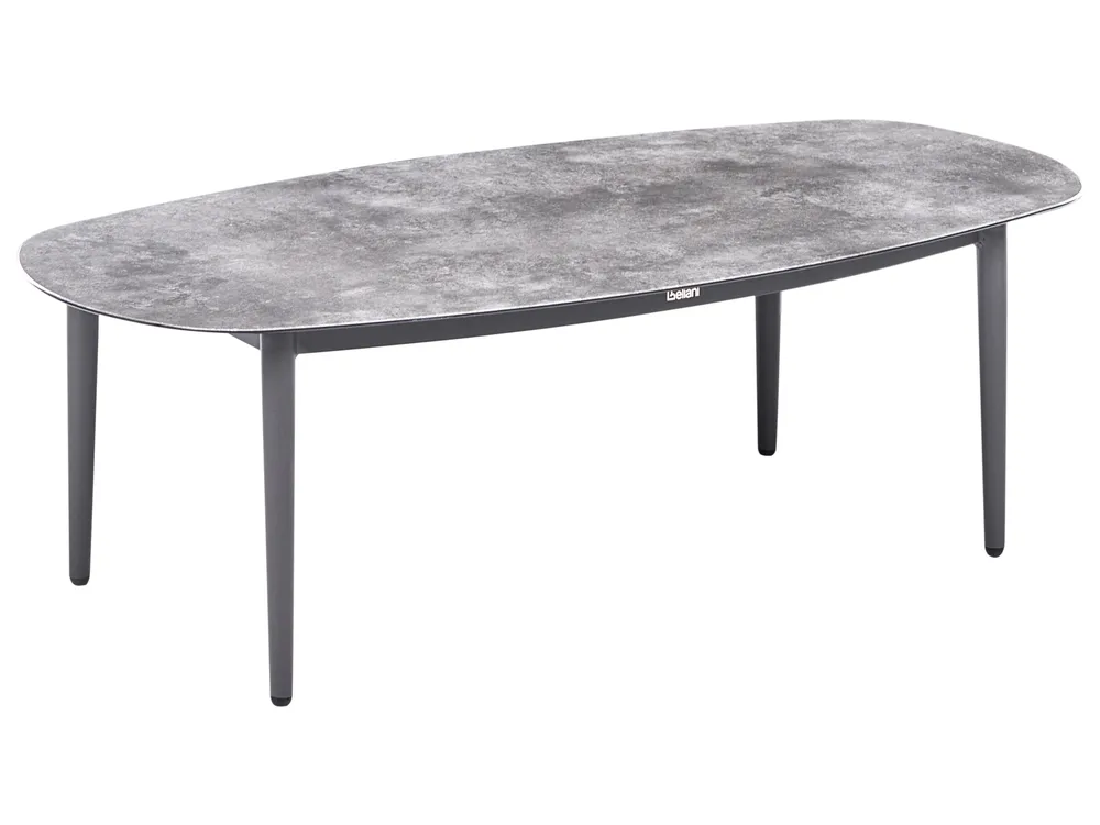 Garden Corner Sofa with Table 3 Seater LEFFE Metal Grey Right Hand_1045361