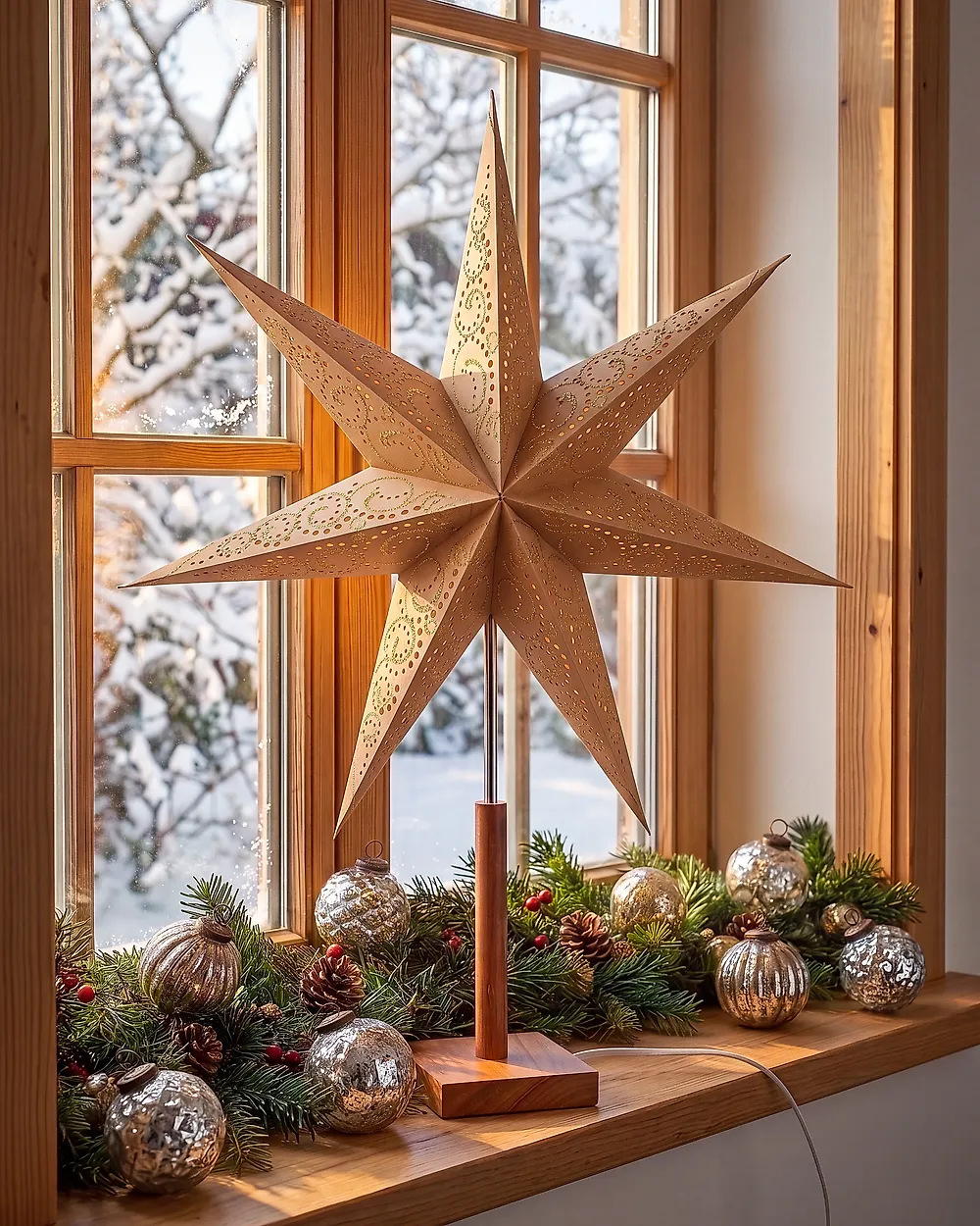 Star Lantern MANA 70 cm Beige_1186064