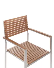 Set of 6 Garden Chairs VIAREGGIO Certified Teak Wood Brown_882924