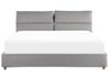Sametová postel s úložným prostorem 180 x 200 cm světle šedá BATILLY_830201