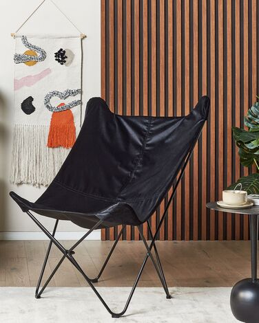 Velvet Armchair Black NYBRO