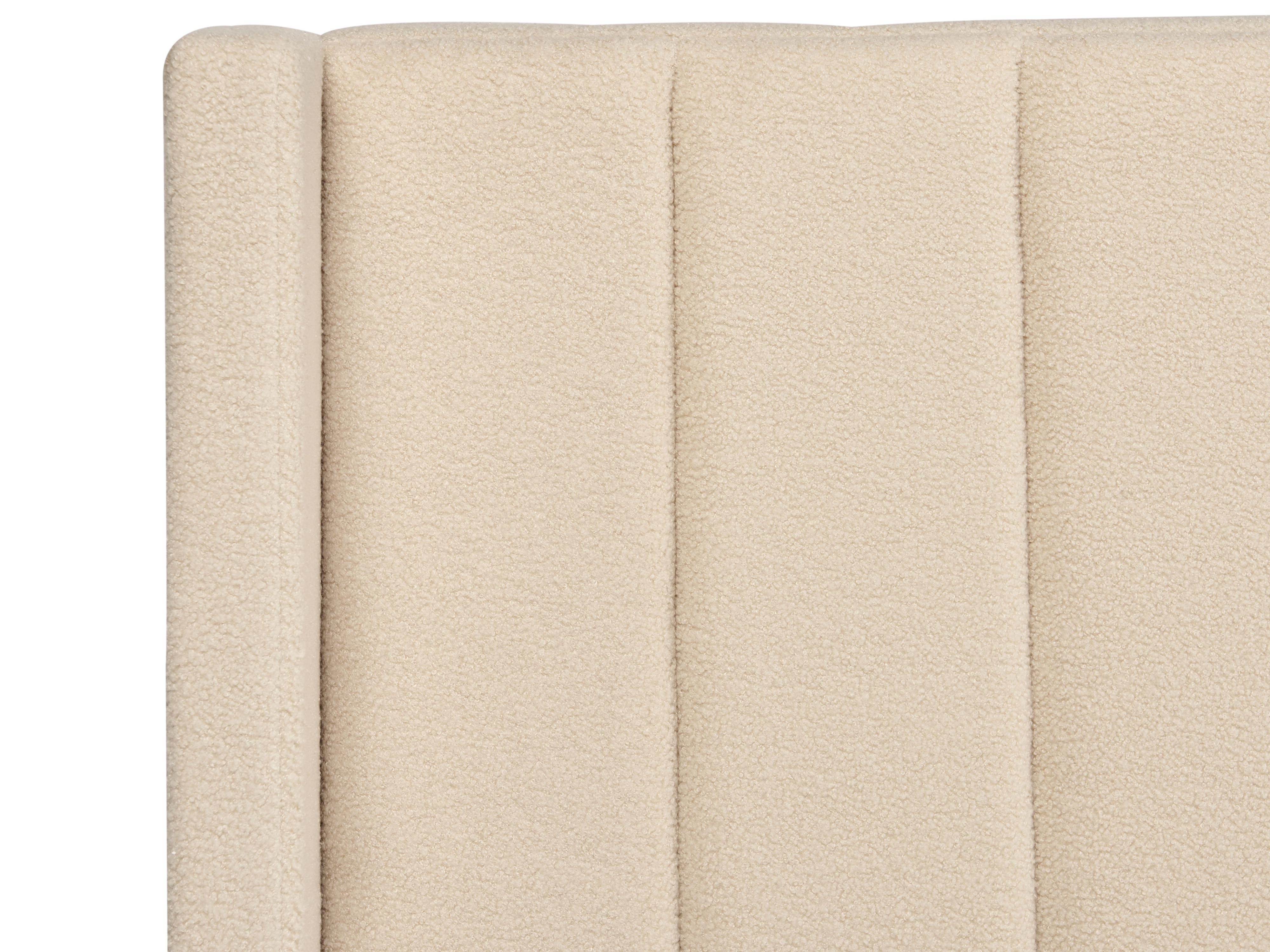 Lit avec sommier Bouclé VILLETTE 140 x 200 cm Beige_882671