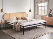 Bed PE Rattan BOULIN 180 x 200 cm (EU Super King) Black_976736
