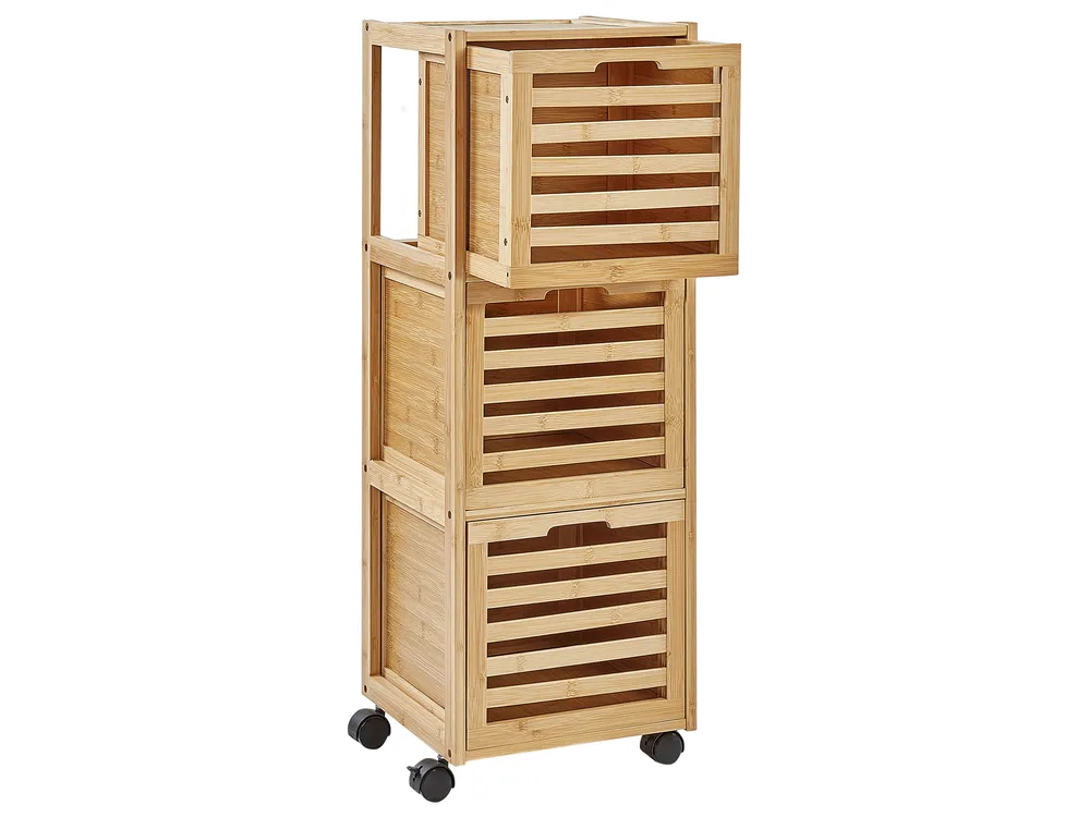 Bathroom Cabinet SHAWNEE Bamboo Wood 32 cm Light Brown_926673