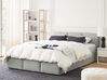 Zamatová posteľ s úložným priestorom 140 x 200 cm svetlosivá BOUSSE_862547