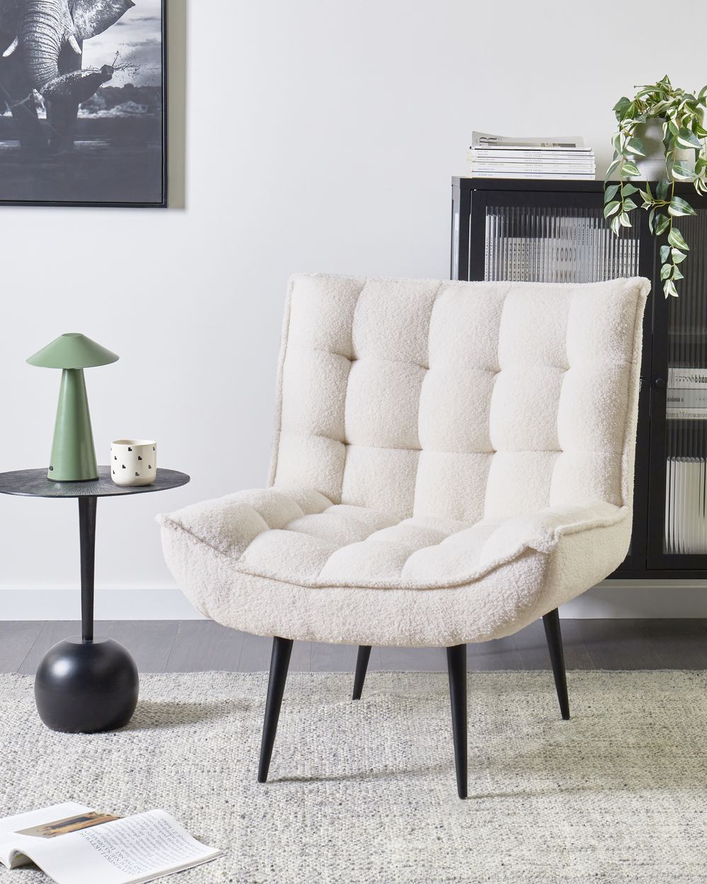 Poltrona ALVESTA Bouclé Bianco