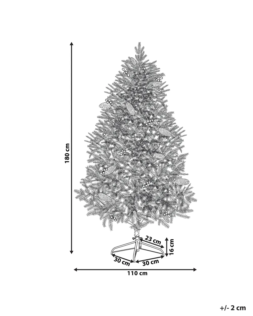 Sapin De Noël En Forme De Croix Pré-éclairé 180 Cm | Branches En Soie, Lumière LED Chaude | Décoration Intérieure Et Extérieure - 5