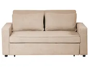 Sofa Bed 2 Seater UTTELA Fabric Light Brown_1079445