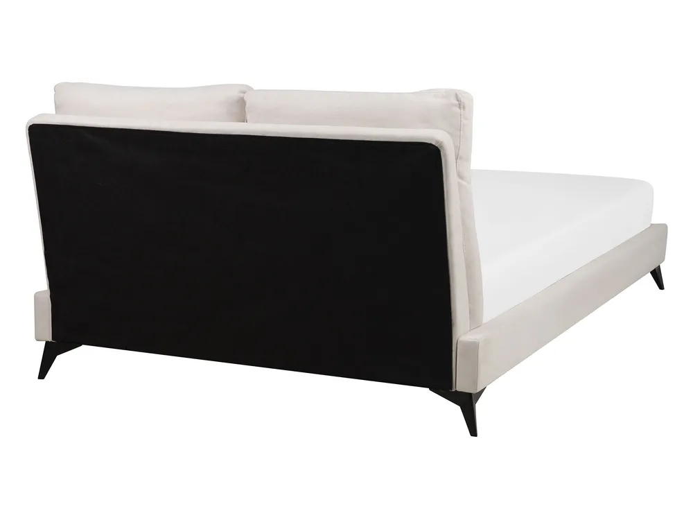 Bett mit Lattenrost Chenillegewebe MELLE 140 x 200 cm Hellbeige_745628