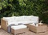 Garden Corner Sofa with Table 4 Seater SANO Modular PE Rattan Natural Right Hand