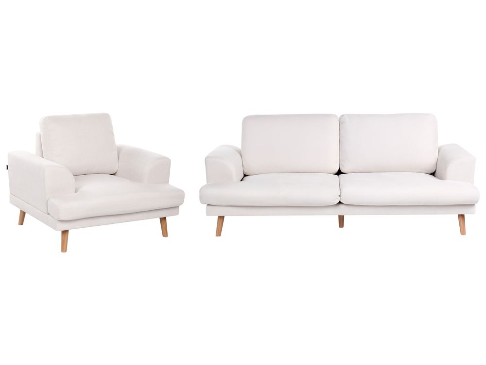 Ensemble de salon 4 places KILDAL Tissu Beige clair