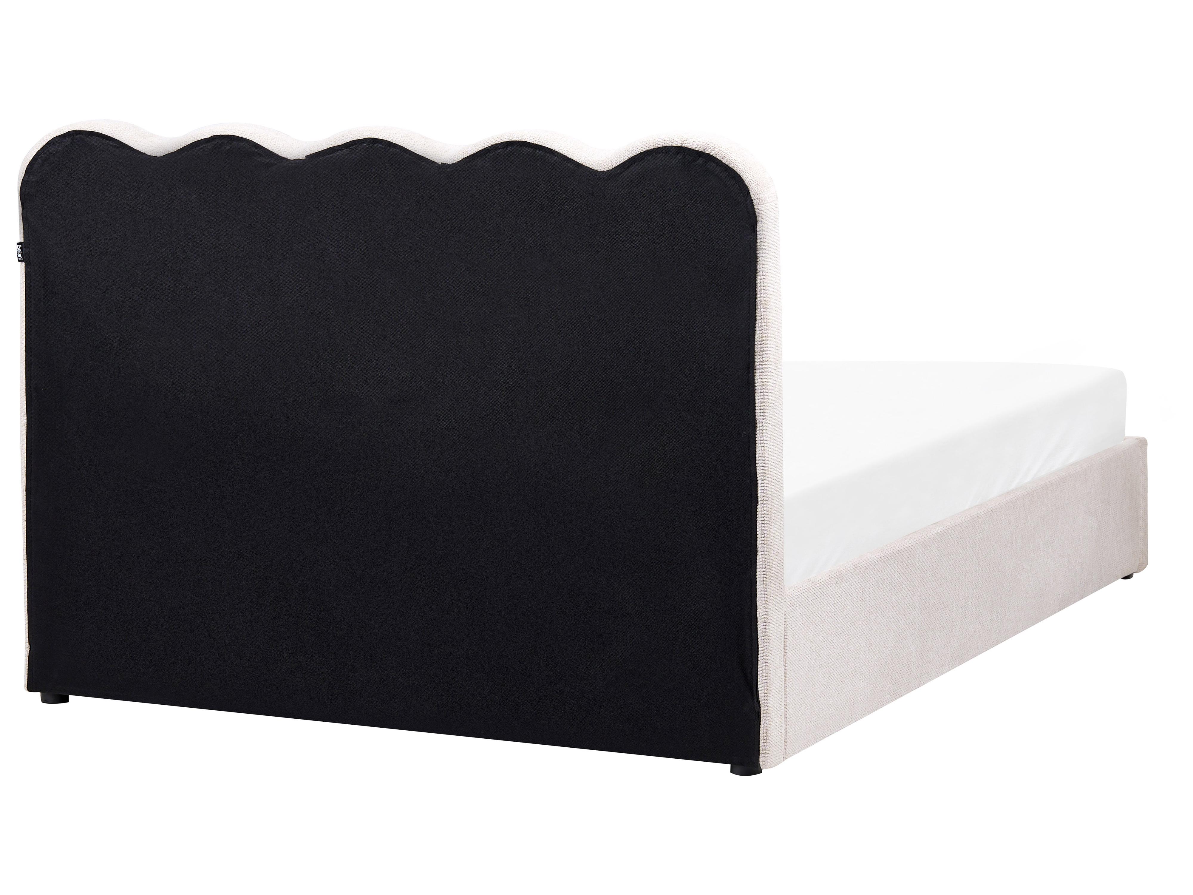 Bett mit Stauraum NANTERRE Stoff Hellbeige 140 x 200 cm_1082344