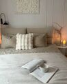 Zamatová posteľ s úložným priestorom 180 x 200 cm béžová BATILLY_913082