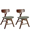 Conjunto de 2 sillas de comedor LELAND Madera Marrón oscuro/Verde