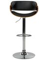 Swivel Bar Stool Dark Wood with Black BAKU_732738