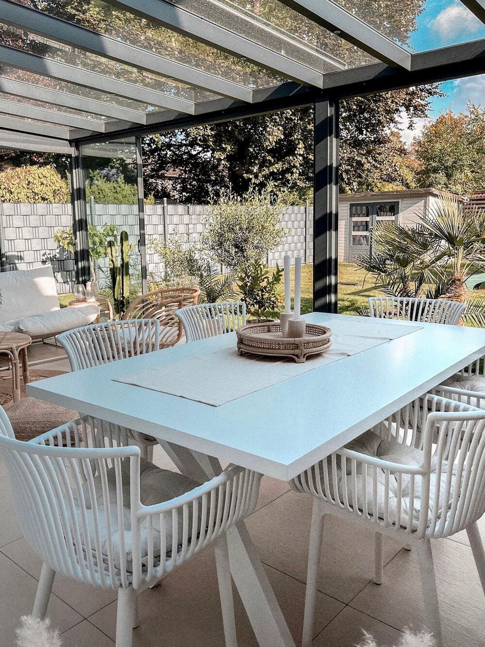plastic chairs and table outdoor