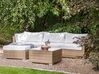 Lounge Set Rattan naturfarben 4-Sitzer rechtsseitig modular Auflagen weiß SANO II_933616