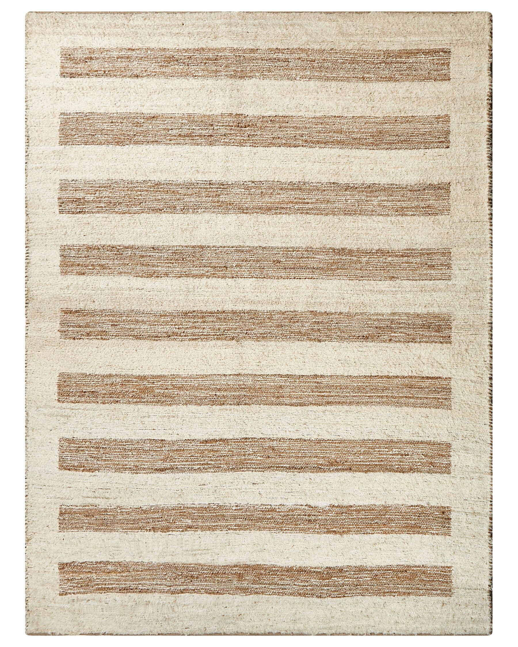 Teppich Baumwolle / Jute beige 300 x 400 cm geometrisches Muster Kurzflor ZIARAT_869784
