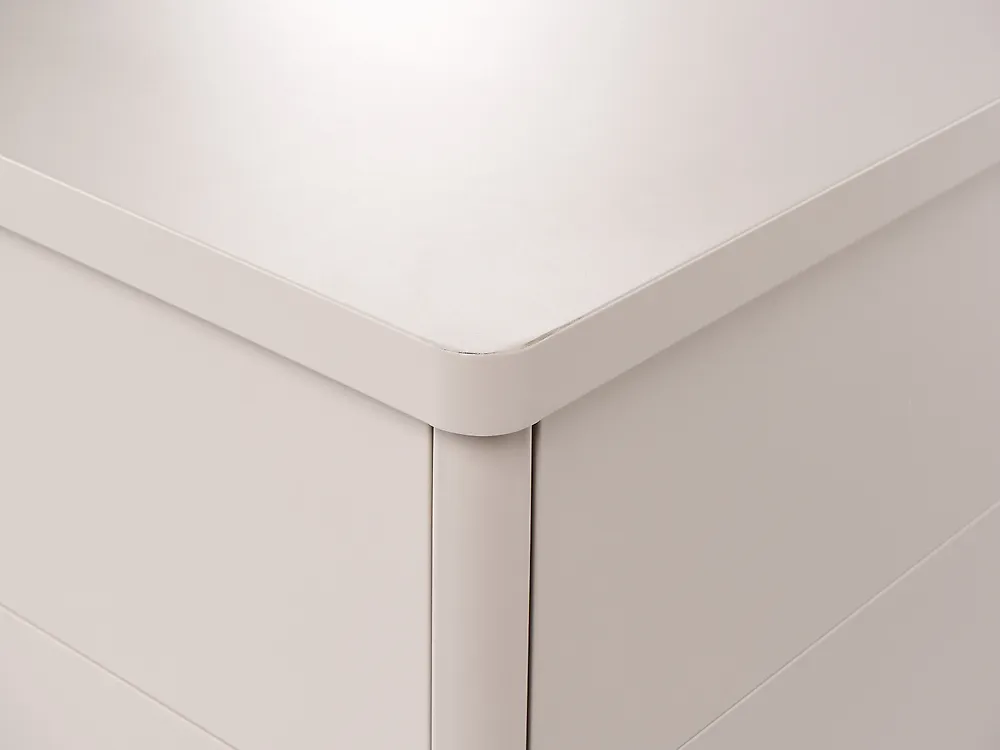 Aufbewahrungsbox KYMI 136 cm 55 cm Metall mit Rädern Beige_1172875