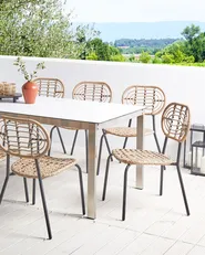 Set of 8 Chairs PRATELLO PE Rattan Natural_877747